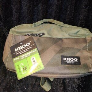 Igloo Cooler Bag Hip Pack Fanny Pack Belt Bag NWT 3 Can Capacity Green & Brown